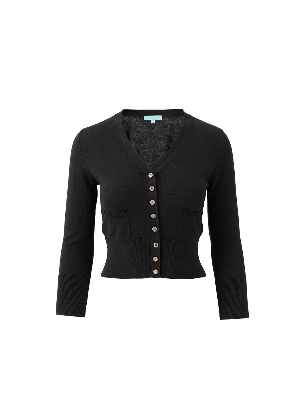 Andrea Black Cropped Knit Cardigan Top | Official Site