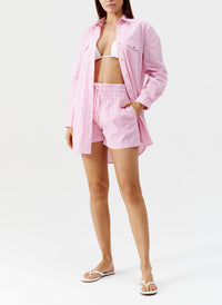 Annie Pink Stripe Shorts 2024 Model Front