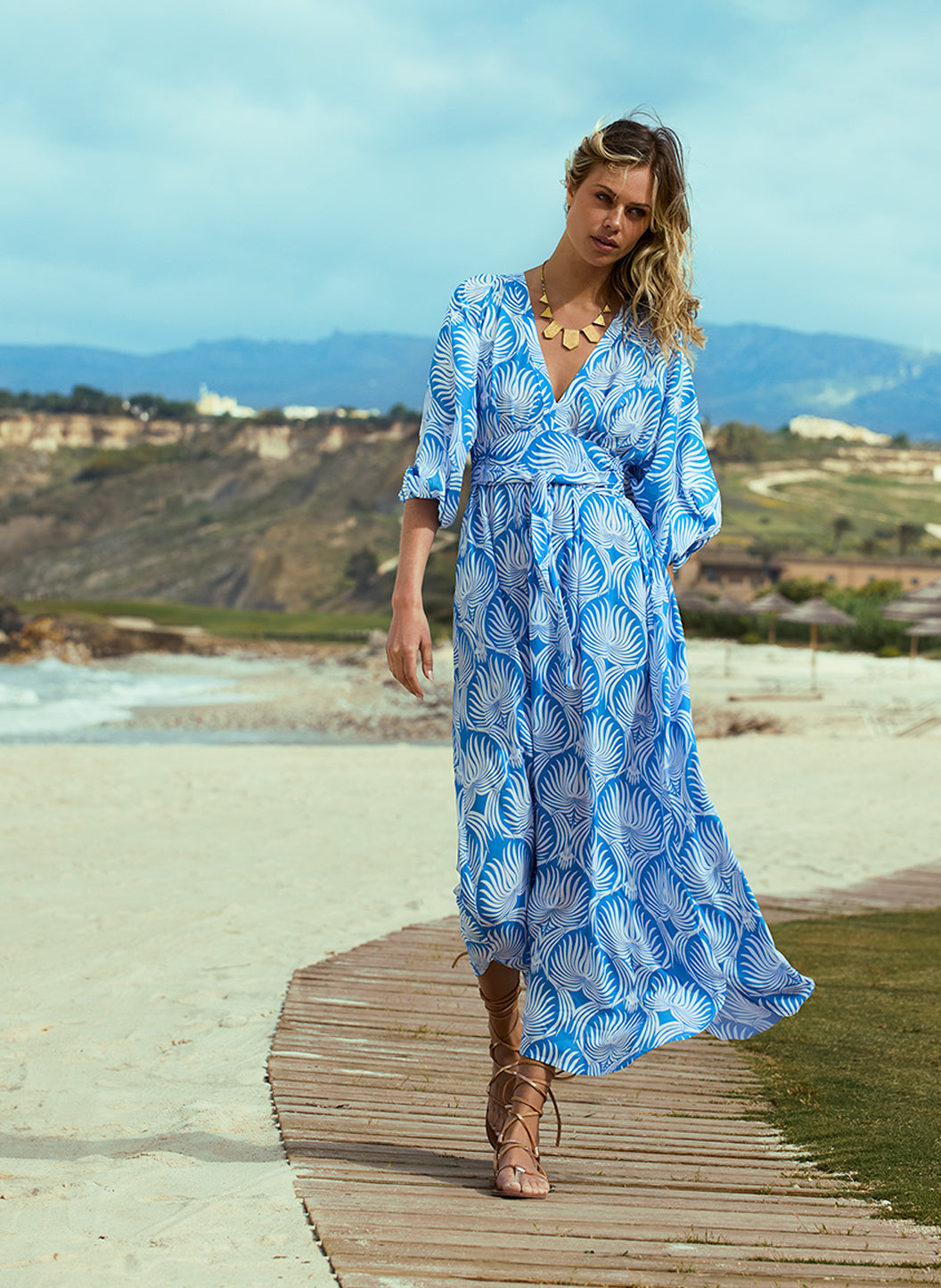 Cecilia Lotus V-Neck Belted Long Dress | Official US Site Cecilia Lotus V-Neck Belted Long Dress | Official US Site