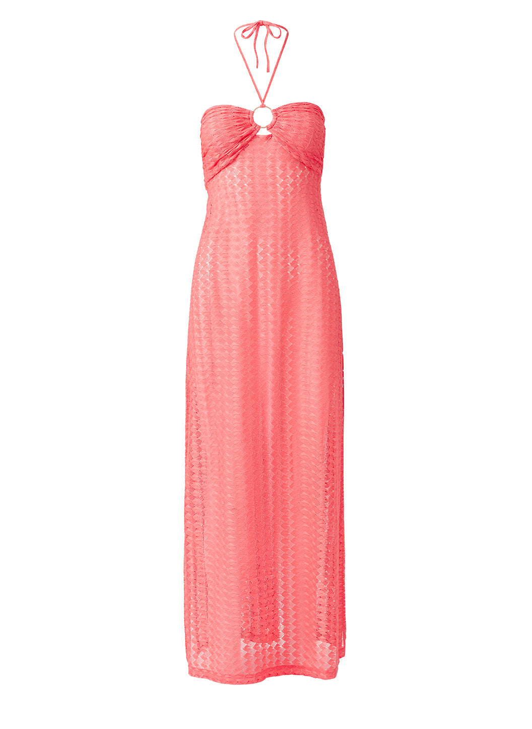 melissa odabash crochet dress Harriet Apricot Halter Long MaxiDress ensures lightness and breathability Womens Sexy Sheer Mesh Size:17.5