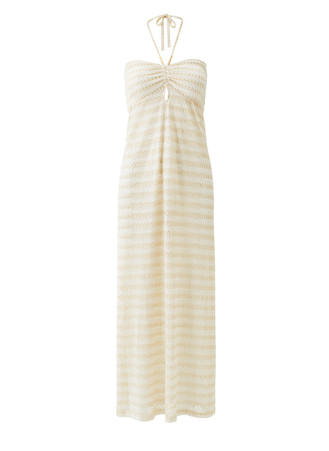 Mila Gold Halter Long Knit Dress