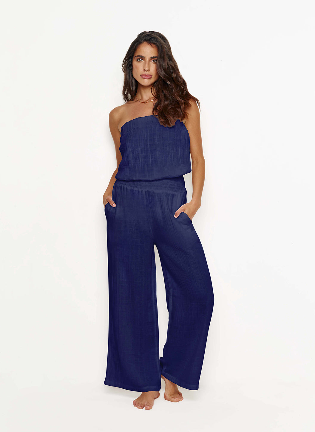【Melissa Odabash】 Naomiフローラルコットンジャンプスーツ Melissa Odabash Naomi strapless cotton jumpsuit Melissa Odabash