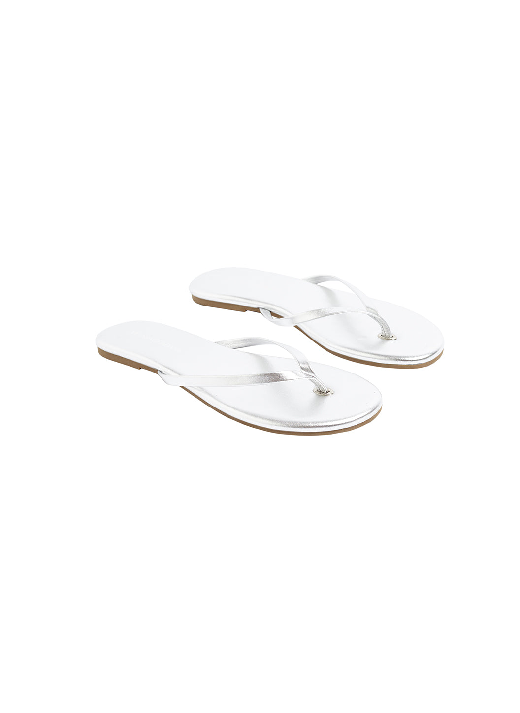 ASOS DESIGN Wide Fit Florence leather flip flop sandals in white