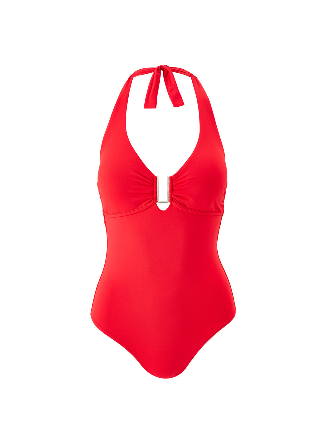 Tampa Red Supportive Halterneck Swimsuit Melissa Odabash US