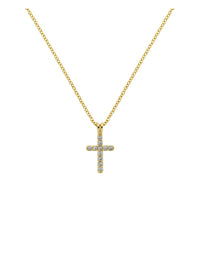 Gold Crystal Cross Pendant