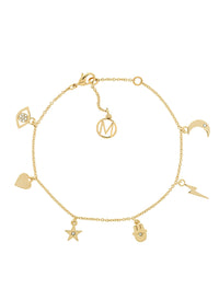 Gold Crystal Charm Bracelet
