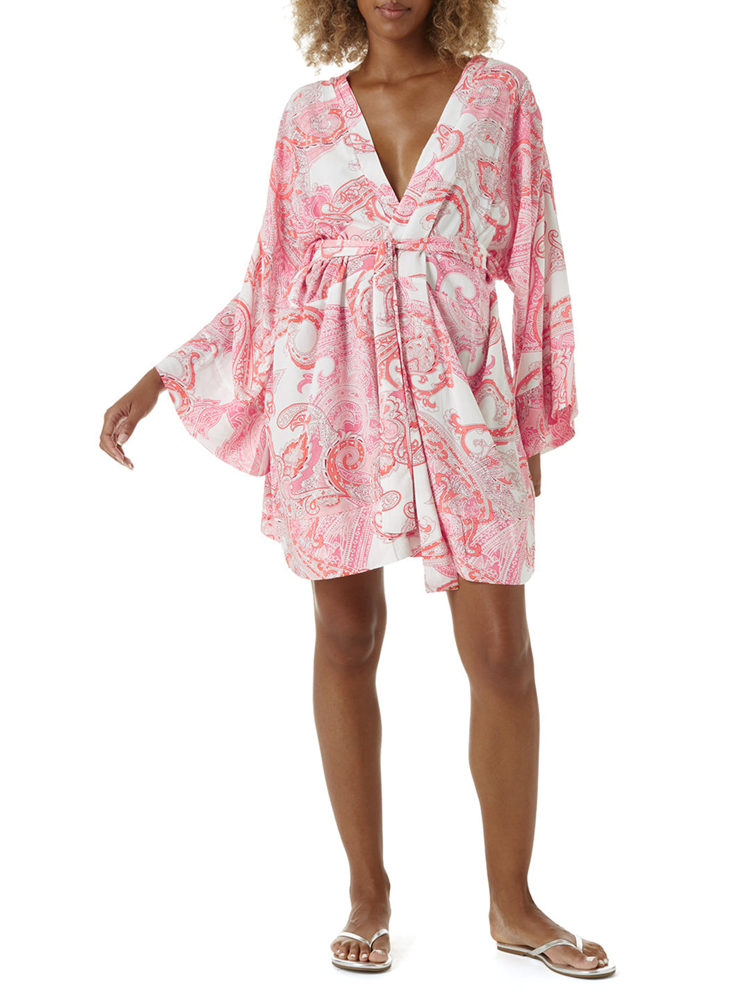 Melissa Odabash Aria Duchess Belted Waist Short Kaftan | Official