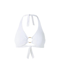 Brussels White Pique Bikini Top Cutout 2023