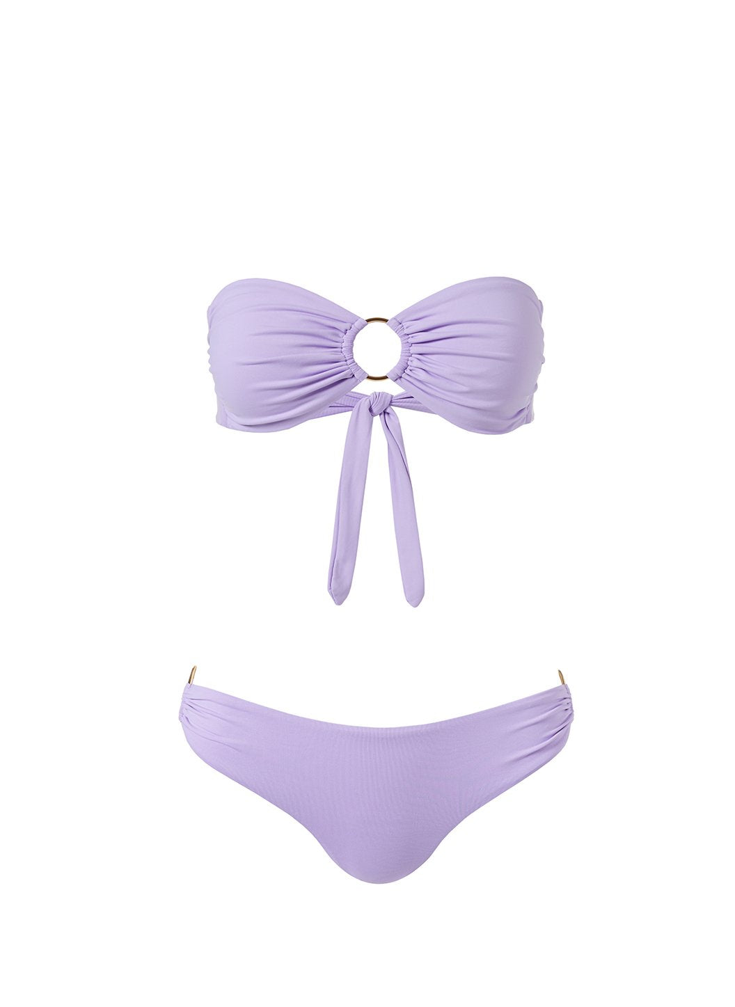 Tia Ribbed String Bikini Bottom - Lilac