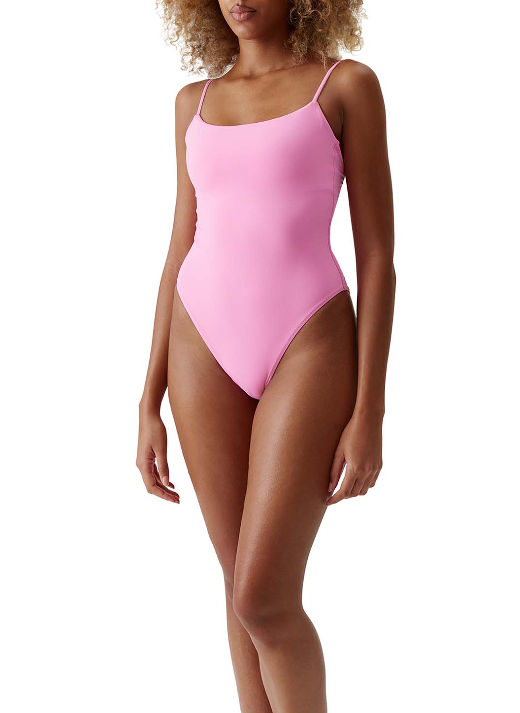 Melissa Odabash Palemo Hot Pink Ribbed One Shoulder Swimsuit