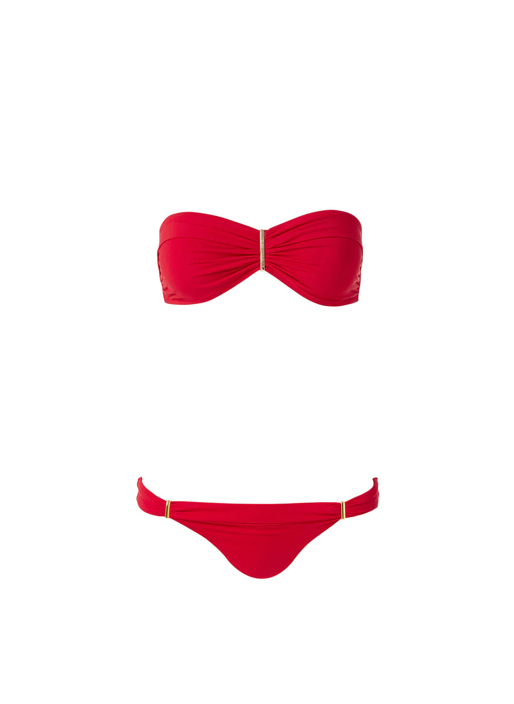 MELISSA ODABASH Women Positano Blue Leaf Bandeau Bikini