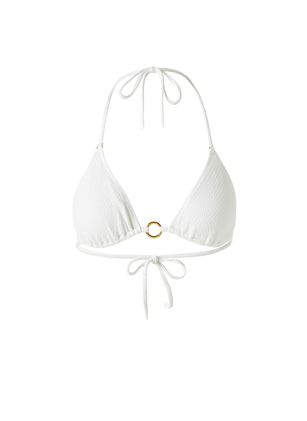 Melissa Odabash Venice White Textured Official Bikini Website Top Triangle 