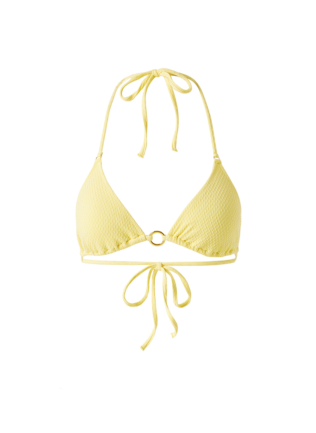 Bershka towelling backless bandeau bikini top in yellow - part of a set
