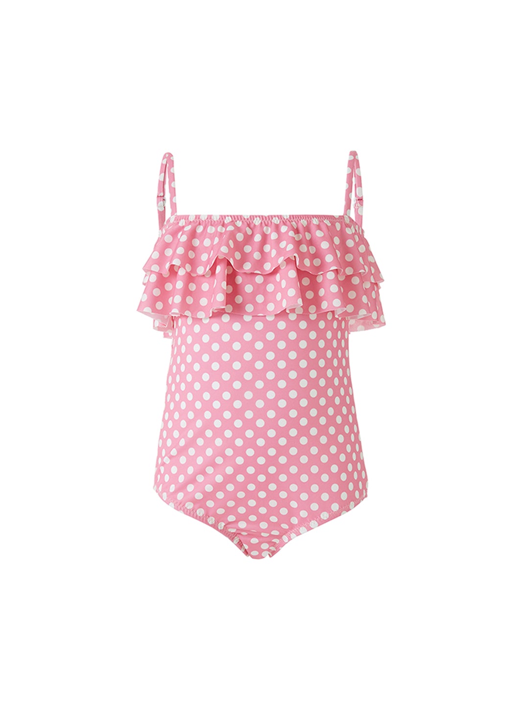 Melissa Odabash Baby Ivy Pink Polka Dot Over the Shoulder Frill