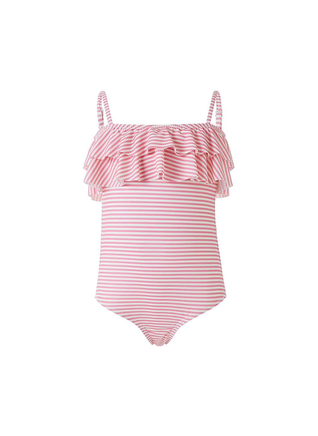 Melissa Odabash Baby Ivy Pink Stripe Over the Shoulder Frill