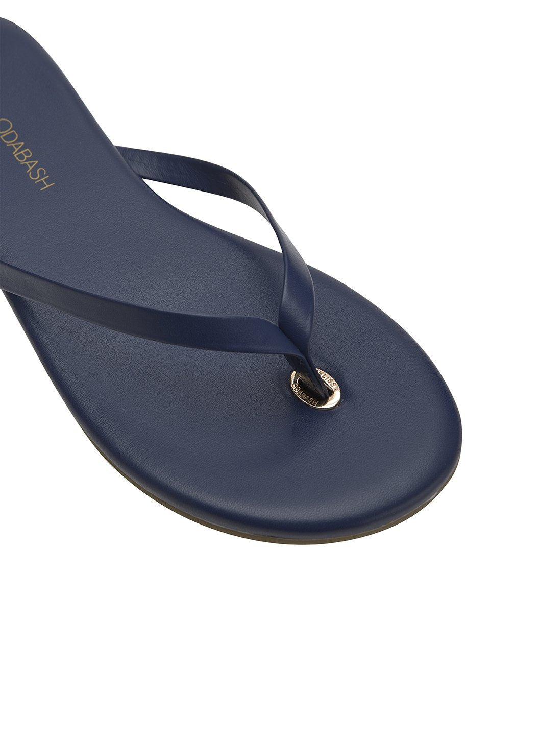 Leather Flip Flops Navy Melissa Odabash