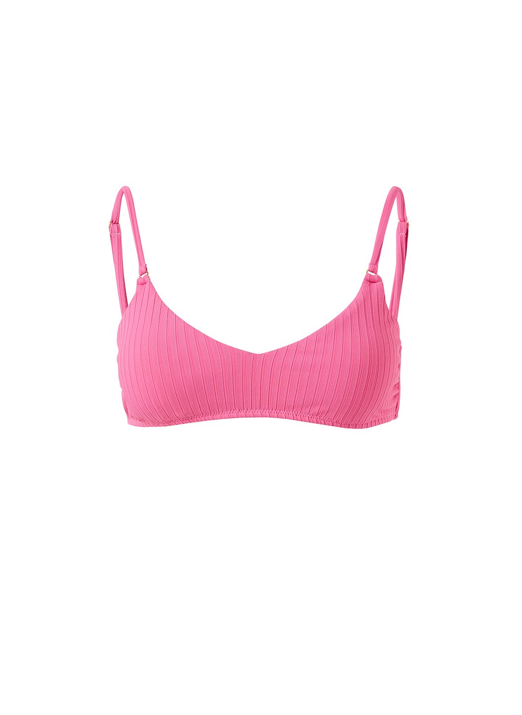 Melissa Odabash Vienna Hot Pink Ribbed High Leg Bralette Bikini Top