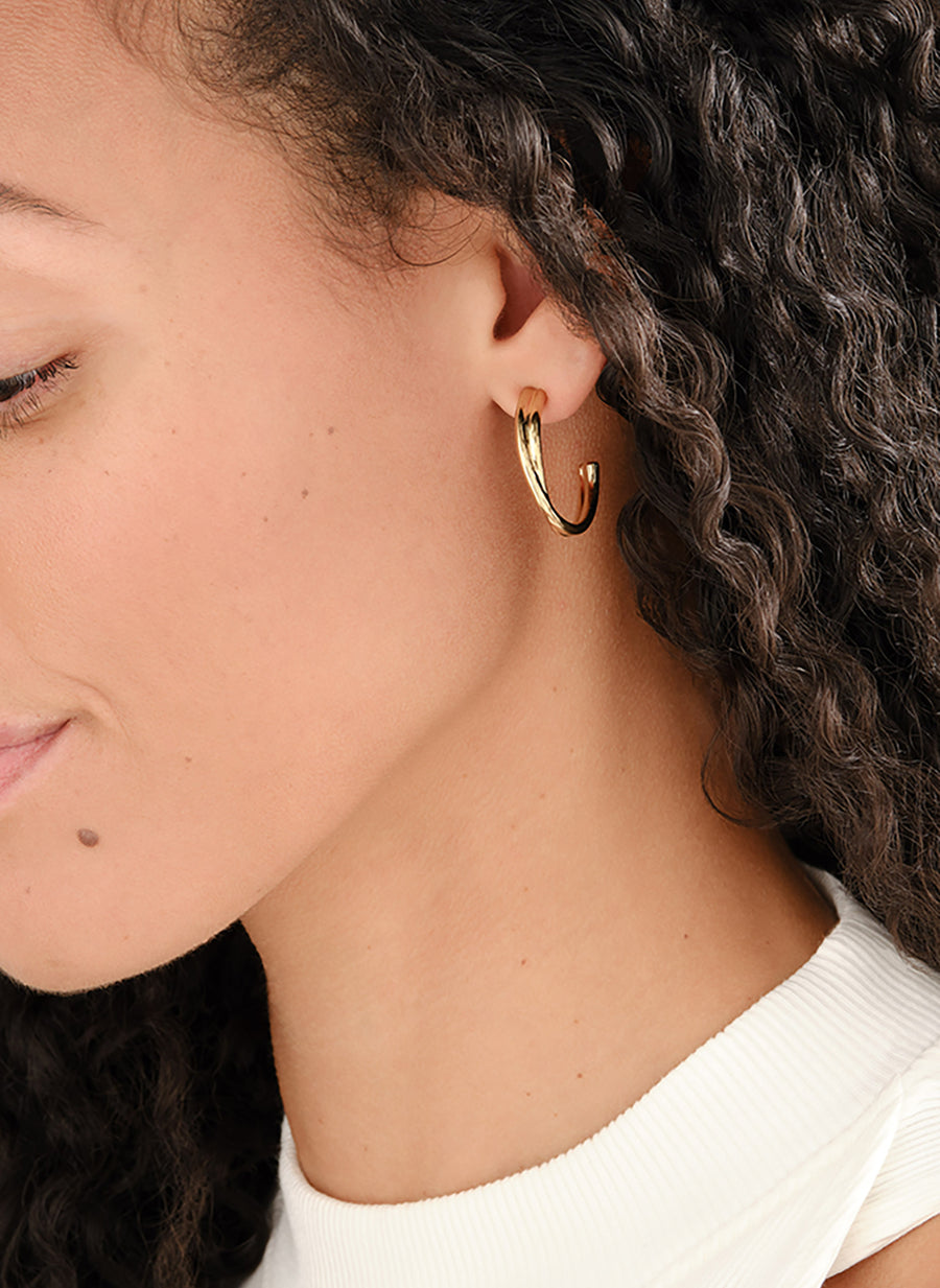 Gold twist hoops