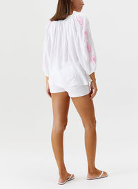 Aliya White Pink Shirt 2024 Model Back