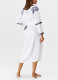 Ally White Navy Kaftan 2024 Model Back