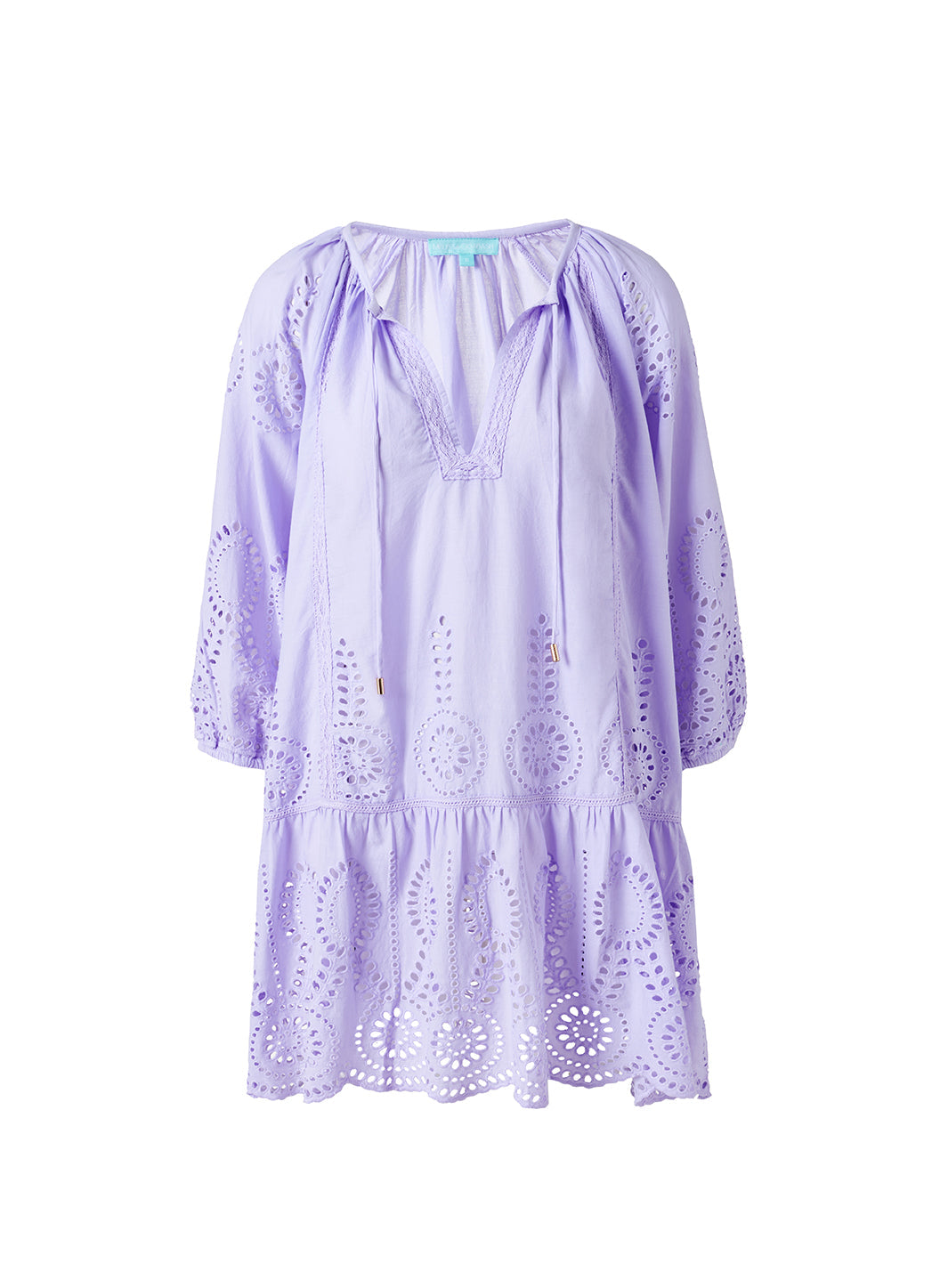 Ashley laser-cut cotton kaftan