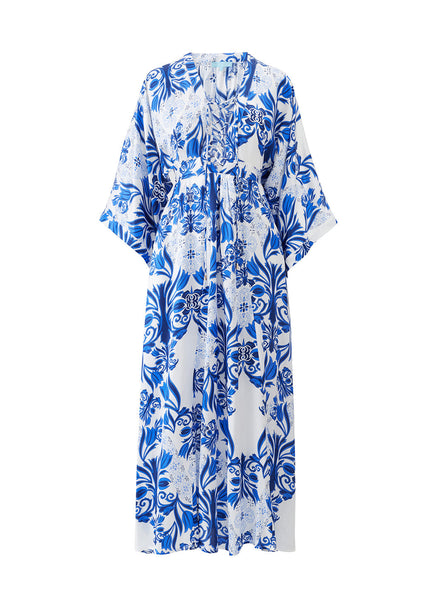 Azura Sapphire Lace Up Kaftan