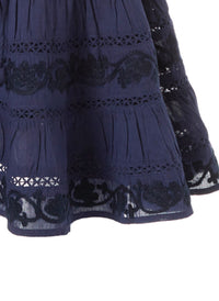 Girls Anita Navy Skirt close up