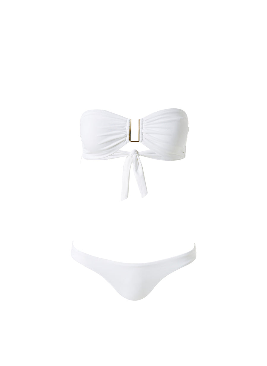 Barcelona White U Trim Bandeau Bikini | Melissa Odabash US