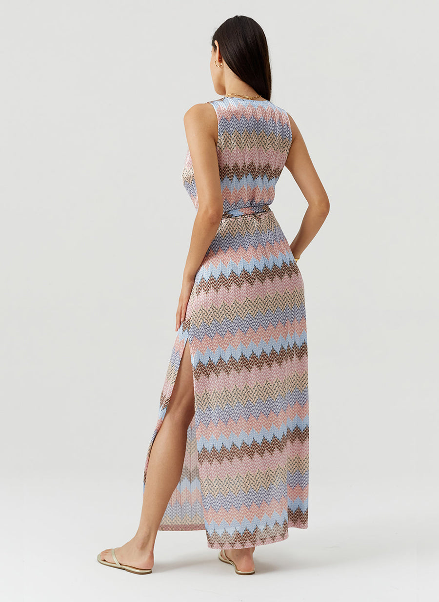 zigzag line dress Black And White Zigzag Design Dorm Room A-Line Dress by fineearth