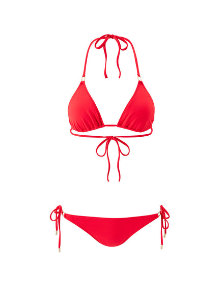 Cancun Red Classic Triangle Bikini