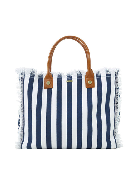 Cap Ferrat Navy Nautical/Tan Tote