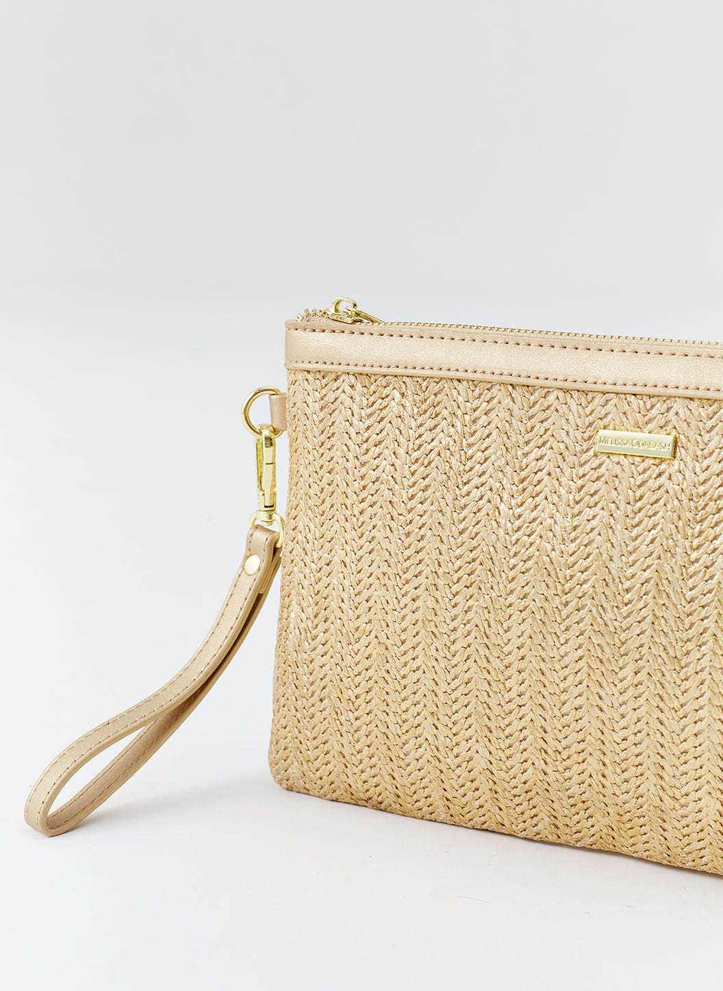 Gold Woven Clutch Bag - Capri | Melissa Odabash US