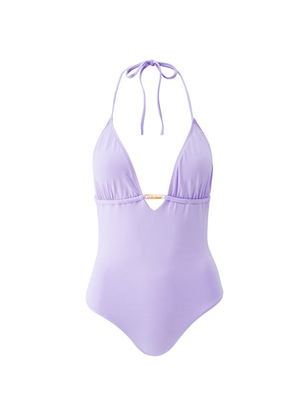 Casablanca Lavender Halterneck Swimsuit | Official US Site
