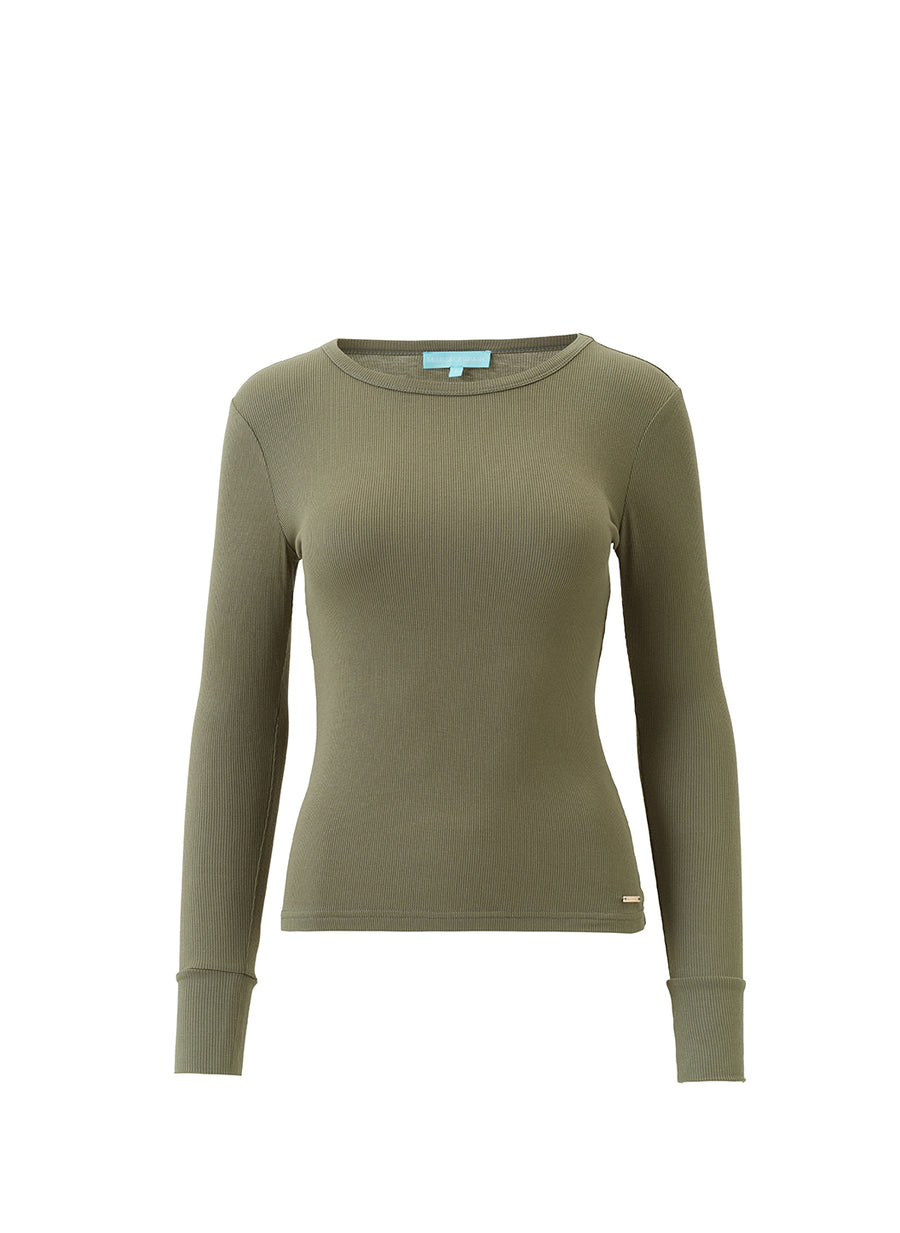 Charlie olive long sleeve top