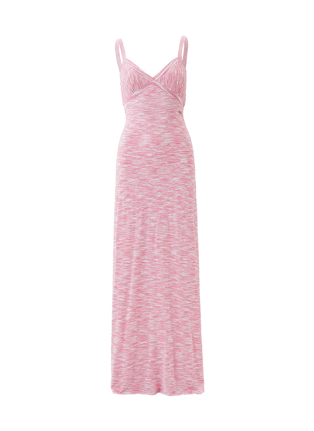 Colada Pink Melange Knit V-Neck Maxi Dress | Official US Site