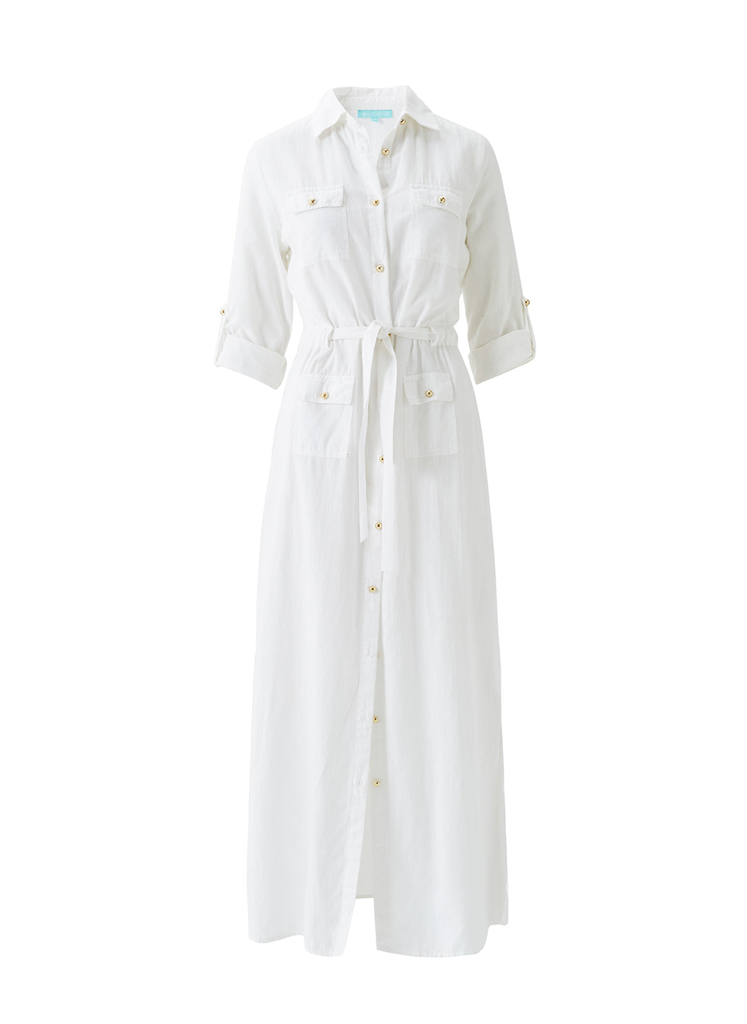 Darcy White Linen Midi Shirt Dress | Official Site M Darcy White Linen Midi Shirt Dress | Official Site M