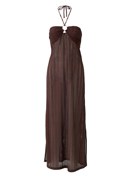 Harriet Brown Halter Long Crochet Dress | Official Site M Harriet Brown Halter Long Crochet Dress | Official Site M