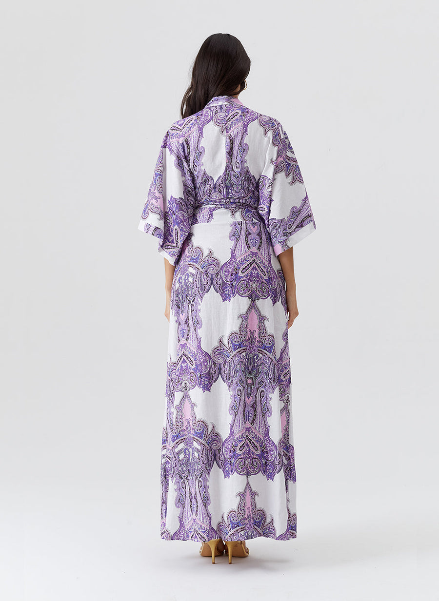 Indria Indria Amethyst Tie Front Kaftan | Official Site