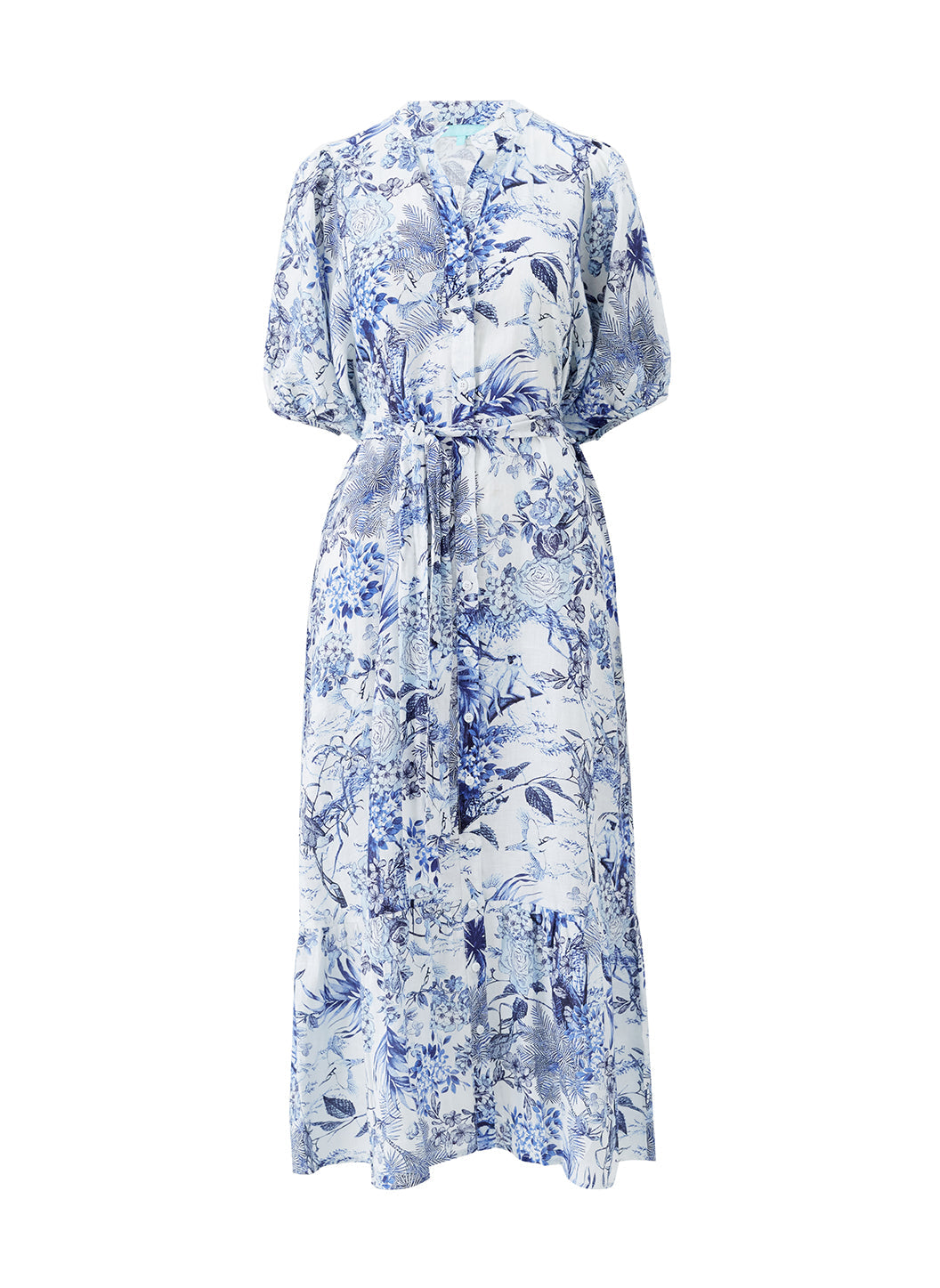 送料関税込★Melissa Odabash★キティ コットン＆リネン ドレス Kitty Nature Print Belted Shirt Dress | Official US Site