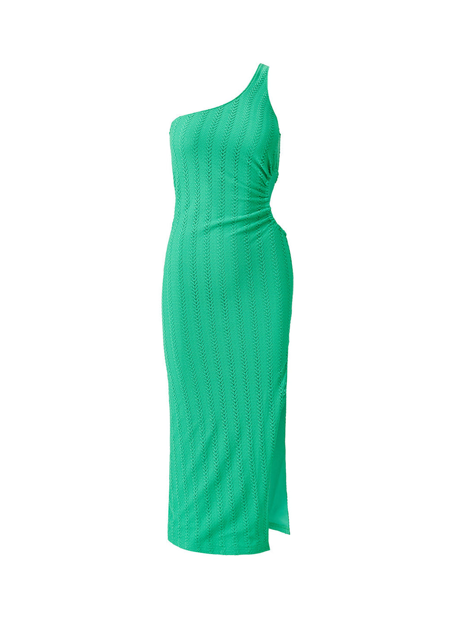 green dress with cutouts Vivid Imagination Emerald Green Cutout Maxi Dress