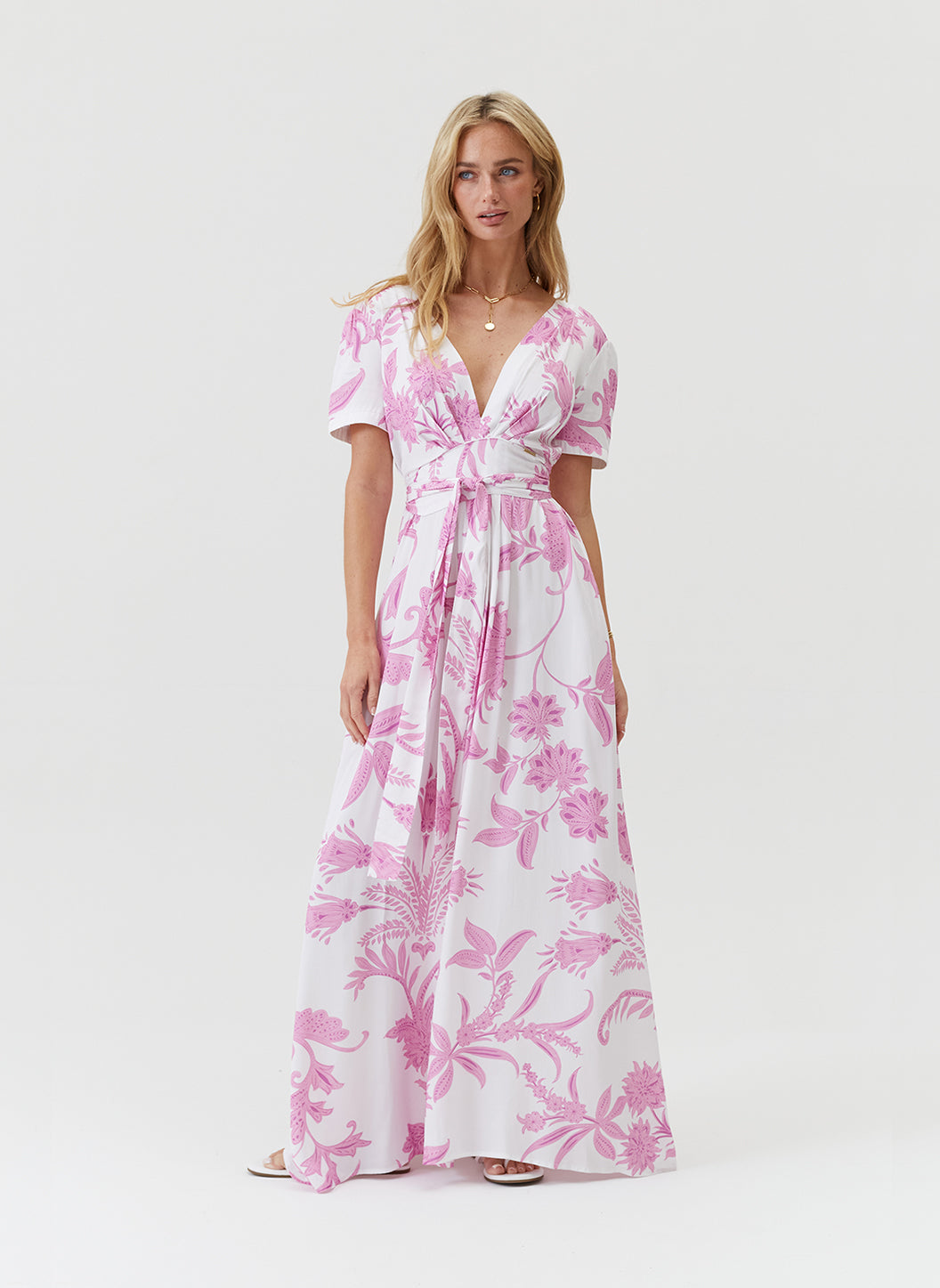 Lou Gardenia Printed V Neck Maxi Dress | Official US Site