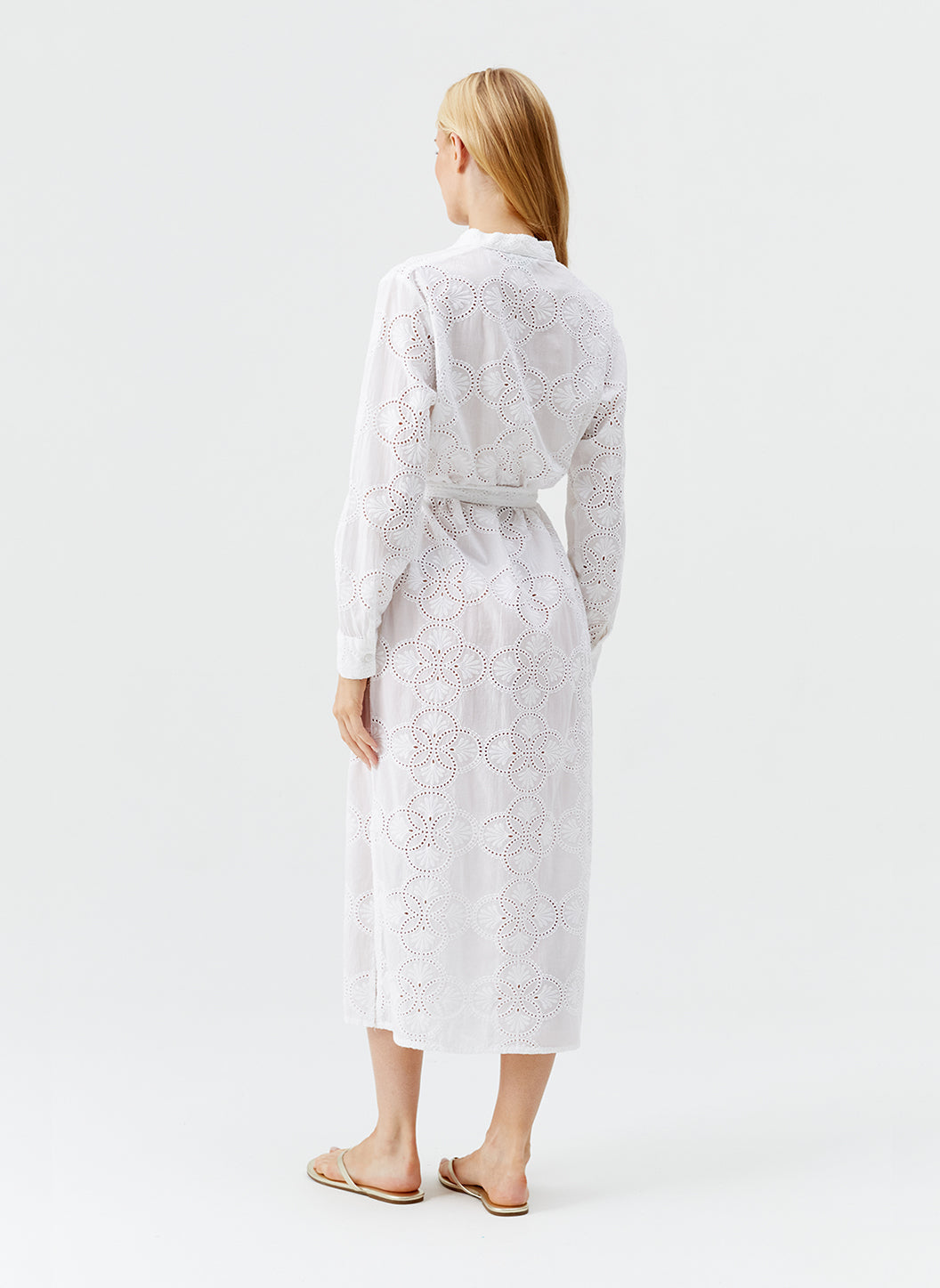 ワンピース Nodress Cotton Dress White The Lorenza Dress in White Windsor Brocade – V. Chapman