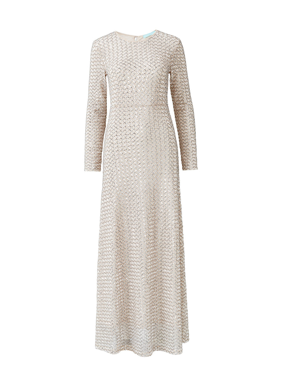 embellished champagne dress Champagne Crystal Embellished Gown