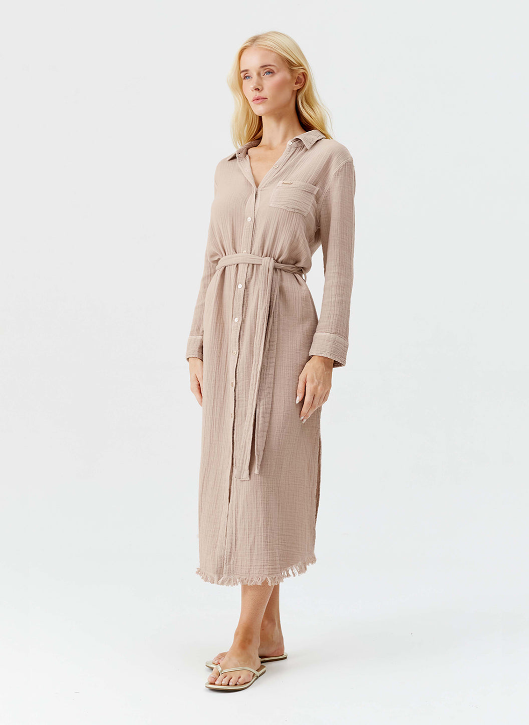 princess polly baby blue dress Final Sale Plus Size Collar Button Up Shirt Dress in Tan Plaid Print main image 0