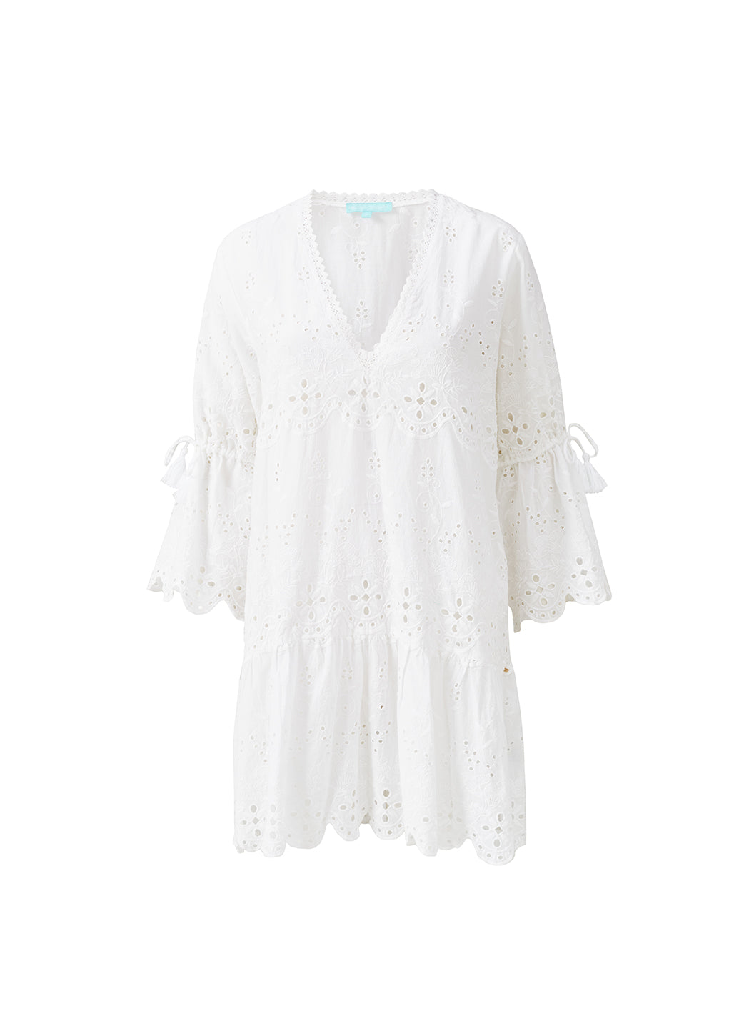 Melissa Odabash Lacey Cotton-Linen Mini Shirtdress Coverup, White, Women's, XL Swimwear Swimsuits Bathing Suits Swim Coverups & Caftans