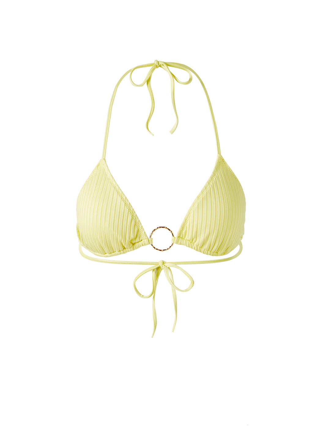 Melissa Odabash St Barts White Ring Trim Triangle Bikini Top