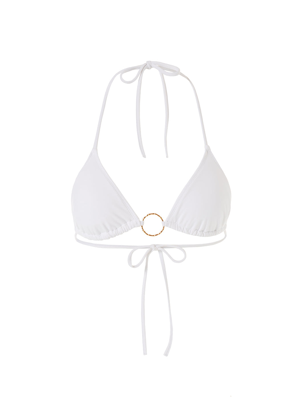 White Triangle Bikini Top SPF 50+ Removable Pads Adjustable Ties