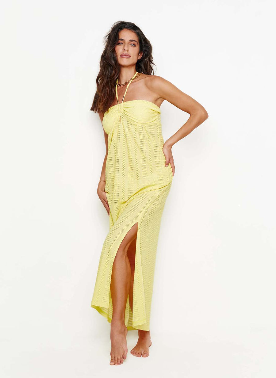 Mila Yellow Dress Model 1