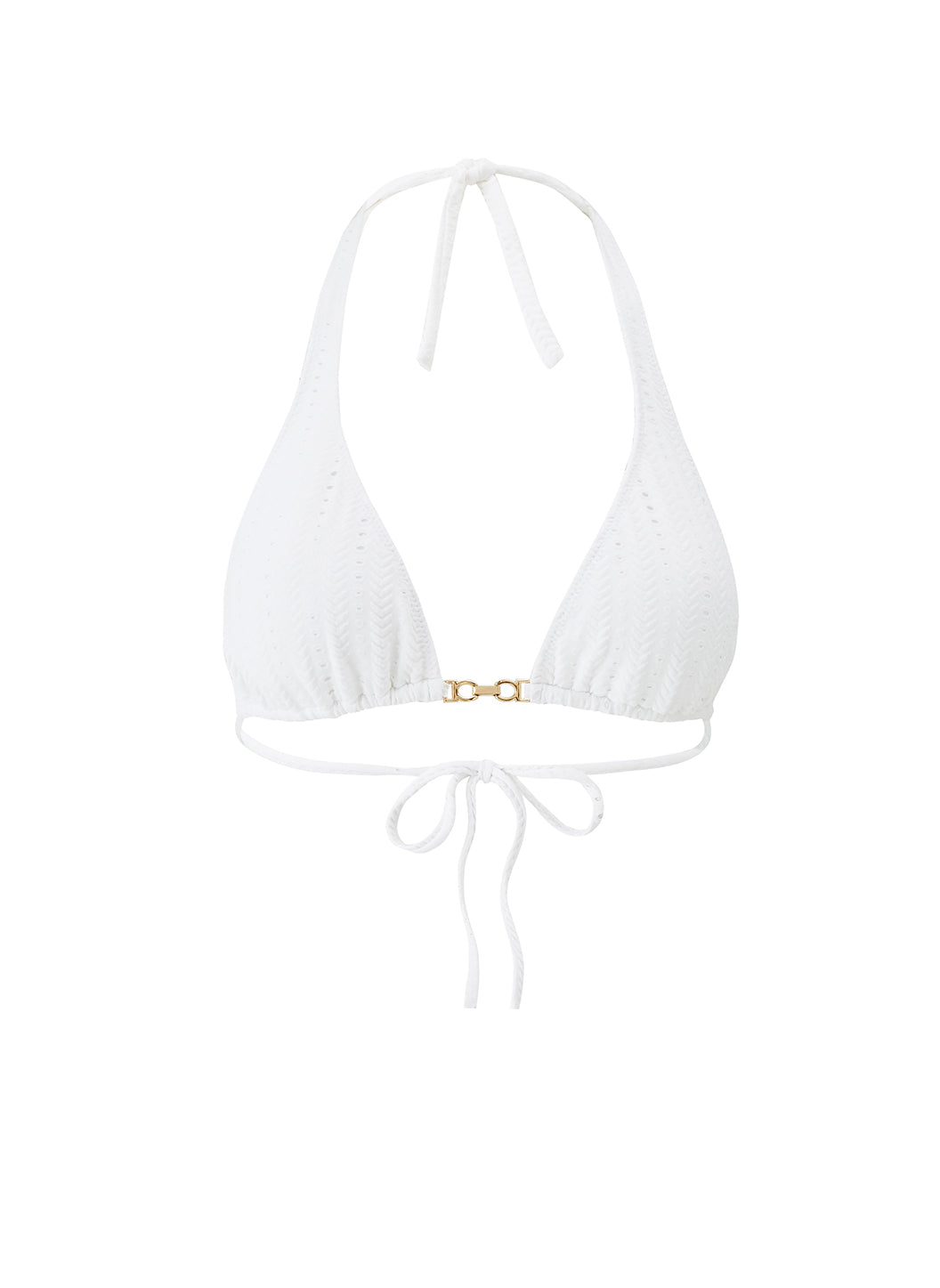 White Triangle Bikini Top SPF 50+ Removable Pads Adjustable Ties