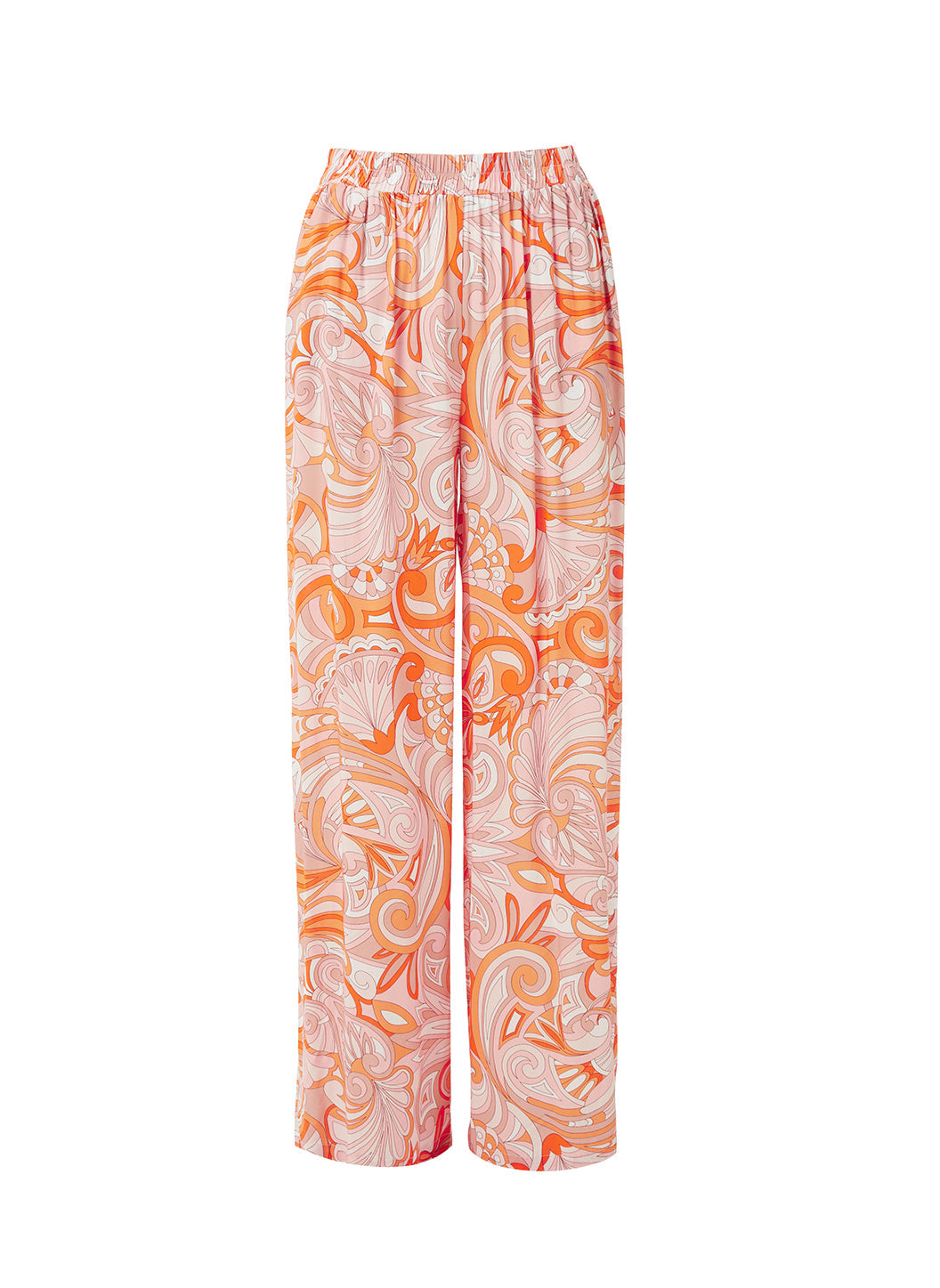 ZARA 2021 SS WIDE-LEG FULL-LENGTH Pants High Waist COLOURED Trousers Orange  M | eBay